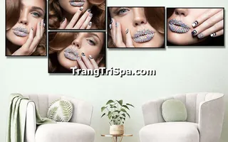Tranh Bộ treo Tường Trang Trí Tiệm Phun Xăm Môi Ấn Tượng 
