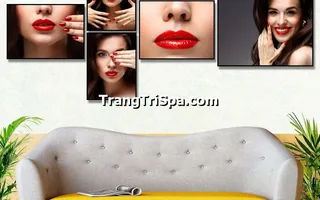 Tranh Bộ treo Tường Trang Trí Tiệm Phun Xăm Môi Ấn Tượng 