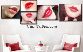 Tranh Bộ treo Tường Trang Trí Tiệm Phun Xăm Môi Ấn Tượng 