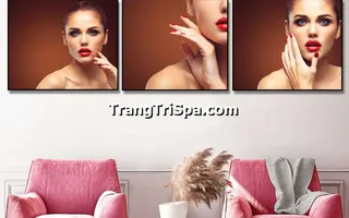 Tranh Bộ treo Tường Trang Trí Tiệm Phun Xăm Môi Ấn Tượng 