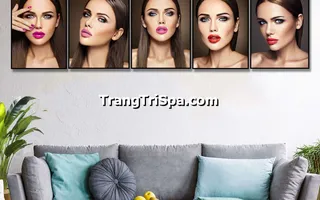 Tranh Bộ treo Tường Trang Trí Tiệm Phun Xăm Môi Ấn Tượng 