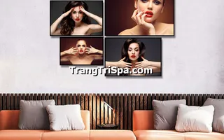 Tranh Bộ treo Tường Trang Trí Tiệm Phun Xăm Môi Ấn Tượng 