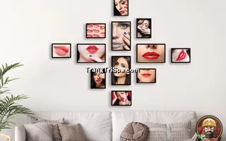 Tranh Bộ treo Tường Trang Trí Tiệm Phun Xăm Môi Ấn Tượng 