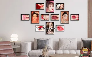 Tranh Bộ treo Tường Trang Trí Tiệm Phun Xăm Môi Ấn Tượng 