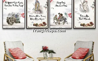 Tranh Treo Tường Trang Trí Spa Đông Y, Tiệm Gội Đầu Dưỡng Sinh, Y Học Trung Hoa Cổ Truyền