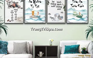 Tranh Treo Tường Trang Trí Spa Đông Y, Tiệm Gội Đầu Dưỡng Sinh, Y Học Trung Hoa Cổ Truyền