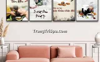 Tranh Treo Tường Trang Trí Spa Đông Y, Tiệm Gội Đầu Dưỡng Sinh, Y Học Trung Hoa Cổ Truyền