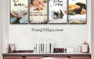 Tranh Treo Tường Trang Trí Spa Đông Y, Tiệm Gội Đầu Dưỡng Sinh, Y Học Trung Hoa Cổ Truyền