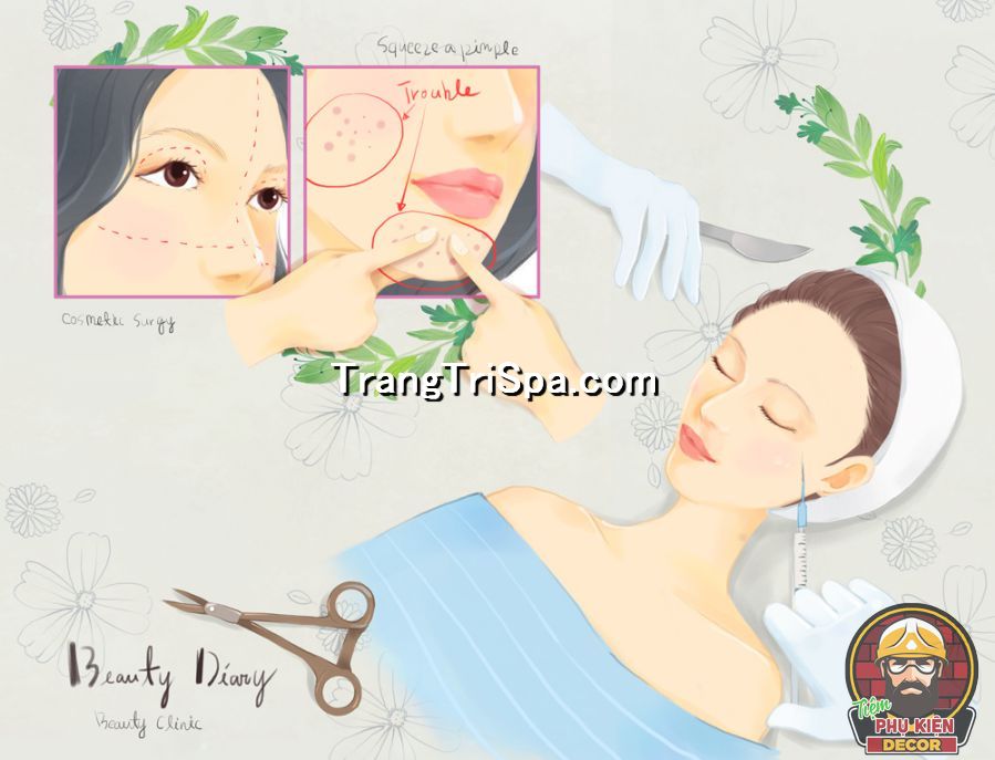 Sử dụng tranh dán tường thẩm mỹ viện tạo sự thẩm mỹ cao Sử dụng tranh dán tường thẩm mỹ viện tạo sự thẩm mỹ cao