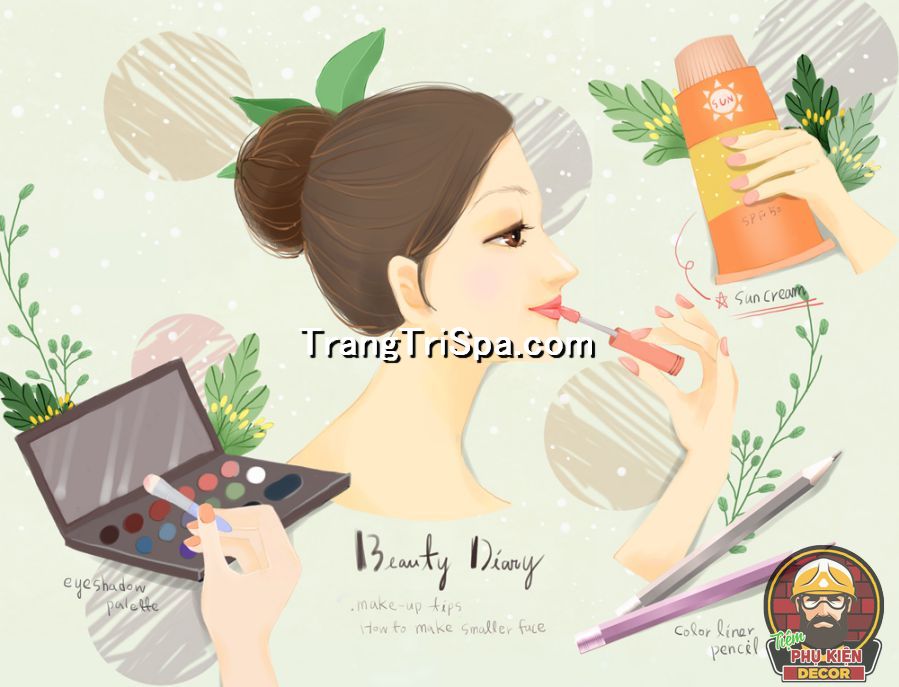 Mẫu tranh decal dán tường trang điểm, makeup được nhiều chủ tiệm ưa chuộng, quan tâm Mẫu tranh decal dán tường trang điểm, makeup được nhiều chủ tiệm ưa chuộng, quan tâm