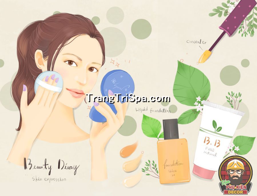 Mẫu tranh decal dán tường trang điểm, makeup được nhiều chủ tiệm ưa chuộng, quan tâm Mẫu tranh decal dán tường trang điểm, makeup được nhiều chủ tiệm ưa chuộng, quan tâm