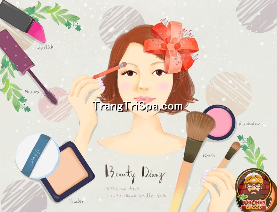 Mẫu tranh decal dán tường trang điểm, makeup được nhiều chủ tiệm ưa chuộng, quan tâm Mẫu tranh decal dán tường trang điểm, makeup được nhiều chủ tiệm ưa chuộng, quan tâm