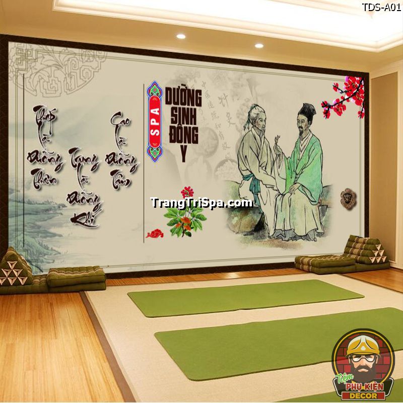 Tranh dán tường Spa độc đáo chủ đề Danh Y Trung Hoa mang đến vẻ đẹp nghệ thuật cho Không gian Tranh dán tường Spa độc đáo chủ đề Danh Y Trung Hoa mang đến vẻ đẹp nghệ thuật cho Không gian