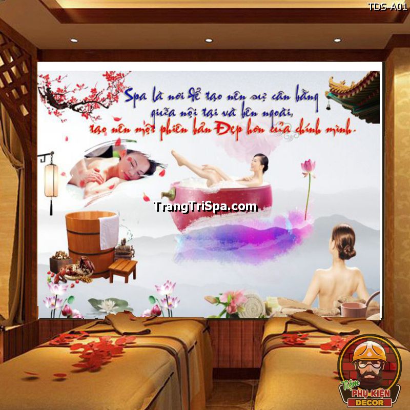 Tranh dán tường Thảo dược Đông y trang trí phòng Spa dưởng sinh độc đáo Tranh dán tường Thảo dược Đông y trang trí phòng Spa dưởng sinh độc đáo