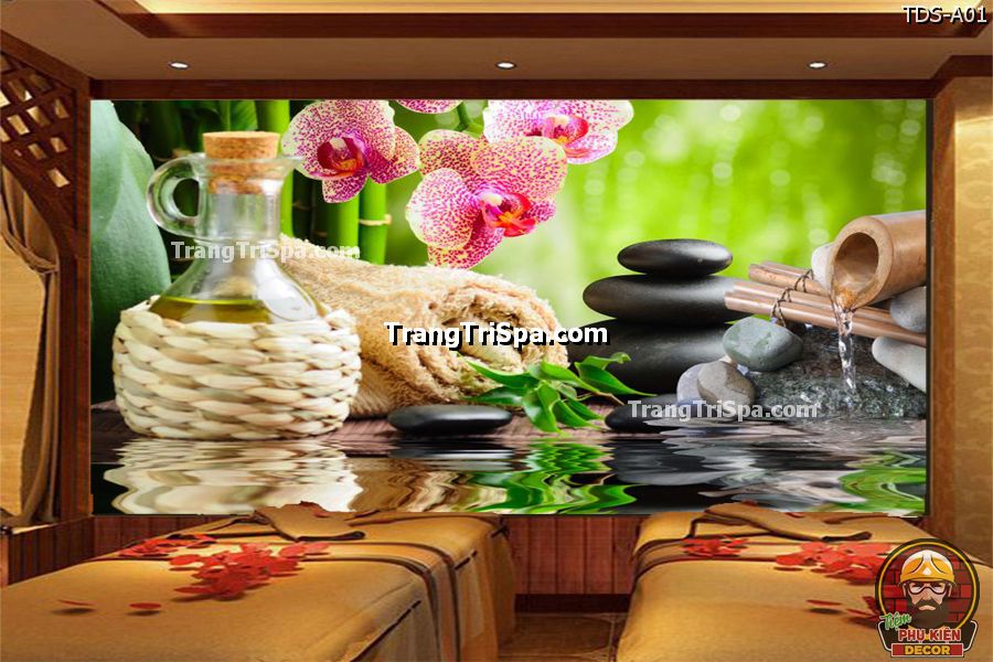 Tranh trang trí Spa với Tinh dầu, Đá, Hoa, Nến tạo cho Khách hàng trải nghiệm thoải mái trong không gian Salon Tranh trang trí Spa với Tinh dầu, Đá, Hoa, Nến tạo cho Khách hàng trải nghiệm thoải mái trong không gian Salon