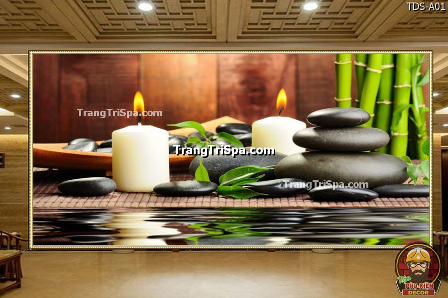 Tranh trang trí Spa với Tinh dầu, Đá, Hoa, Nến tạo cho Khách hàng trải nghiệm thoải mái trong không gian Salon Tranh trang trí Spa với Tinh dầu, Đá, Hoa, Nến tạo cho Khách hàng trải nghiệm thoải mái trong không gian Salon