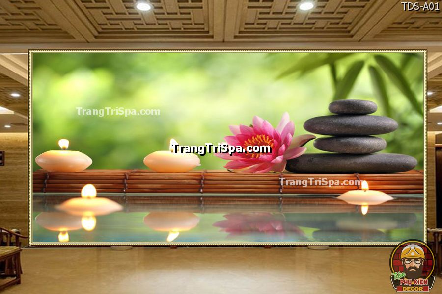 Tranh trang trí Spa với Tinh dầu, Đá, Hoa, Nến tạo cho Khách hàng trải nghiệm thoải mái trong không gian Salon Tranh trang trí Spa với Tinh dầu, Đá, Hoa, Nến tạo cho Khách hàng trải nghiệm thoải mái trong không gian Salon