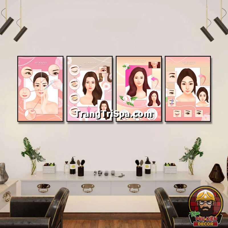 Tranh treo thẩm mỹ viện kết hợp các dịch vụ khác thể hiện tính đa dạng dịch vụ và chuyên nghiệp của tiệm Tranh treo thẩm mỹ viện kết hợp các dịch vụ khác thể hiện tính đa dạng dịch vụ và chuyên nghiệp của tiệm
