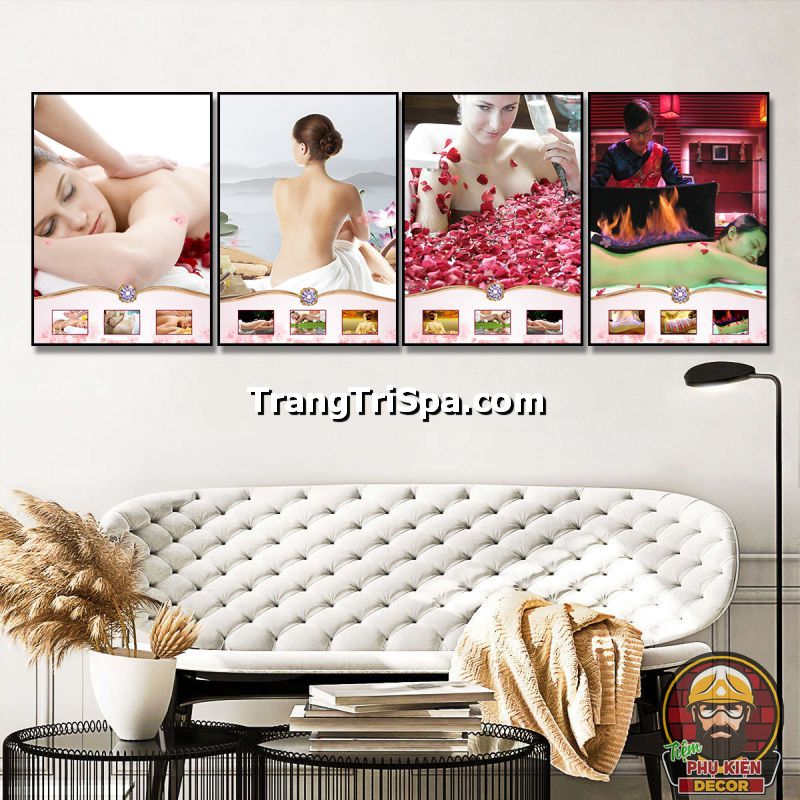 Hình ảnh tranh treo tiệm chăm sóc da cô gái nằm massage với làn da căng mướt, tràn đầy sức sống Hình ảnh tranh treo tiệm chăm sóc da cô gái nằm massage với làn da căng mướt, tràn đầy sức sống