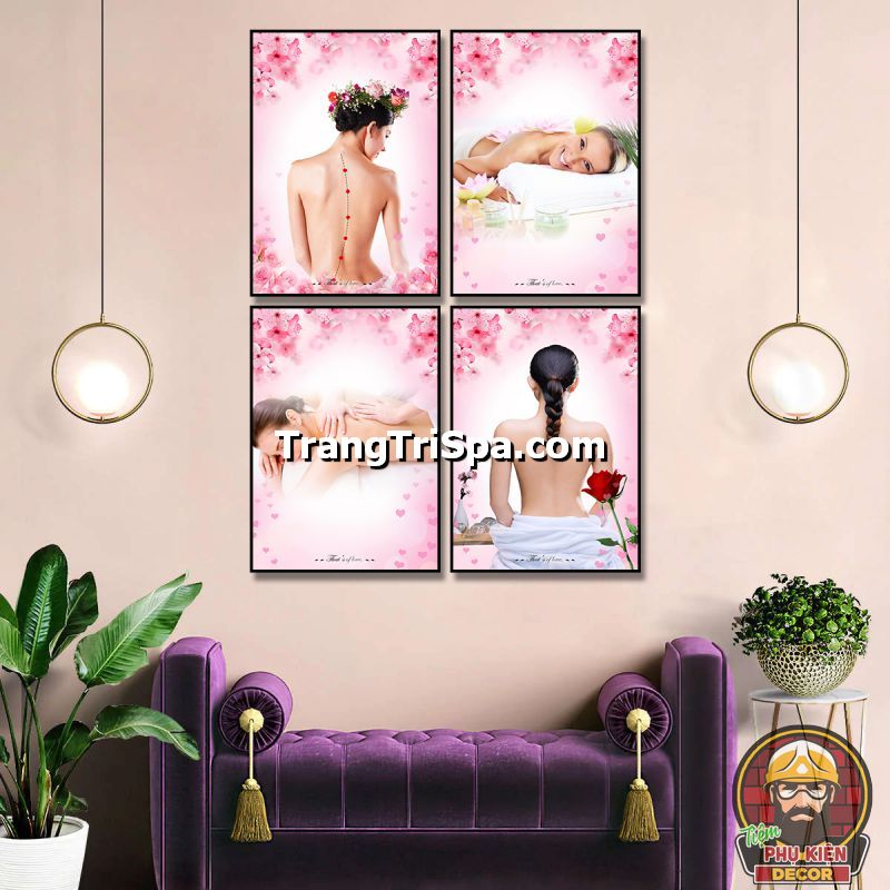 Hình ảnh tranh treo tiệm chăm sóc da cô gái nằm massage với làn da căng mướt, tràn đầy sức sống Hình ảnh tranh treo tiệm chăm sóc da cô gái nằm massage với làn da căng mướt, tràn đầy sức sống