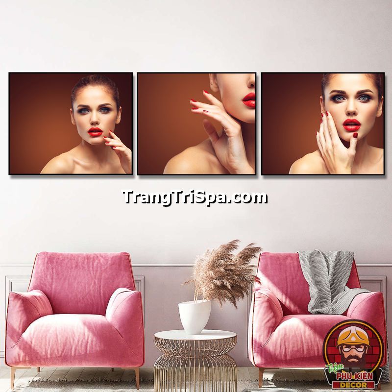 Tranh treo tiệm môi phong cách tối giản với sắc màu trang nhã Tranh treo tiệm môi phong cách tối giản với sắc màu trang nhã