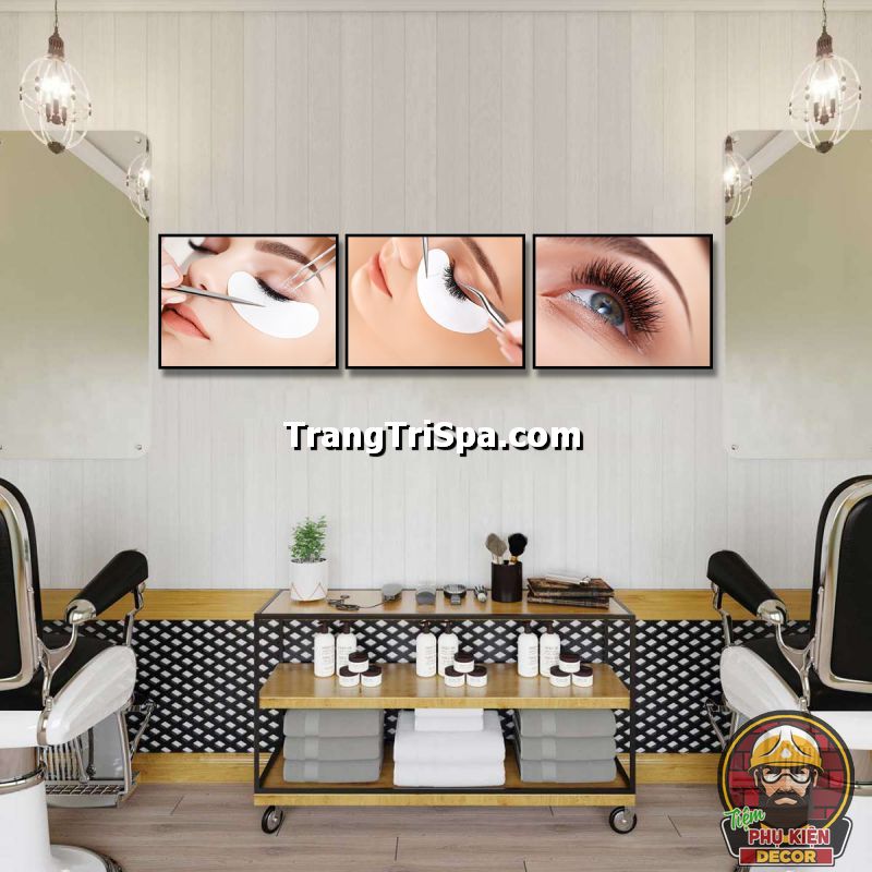 Sử dụng tranh treo tường tiệm nối mi độc đáo tăng tính thẩm mỹ cao Sử dụng tranh treo tường tiệm nối mi độc đáo tăng tính thẩm mỹ cao