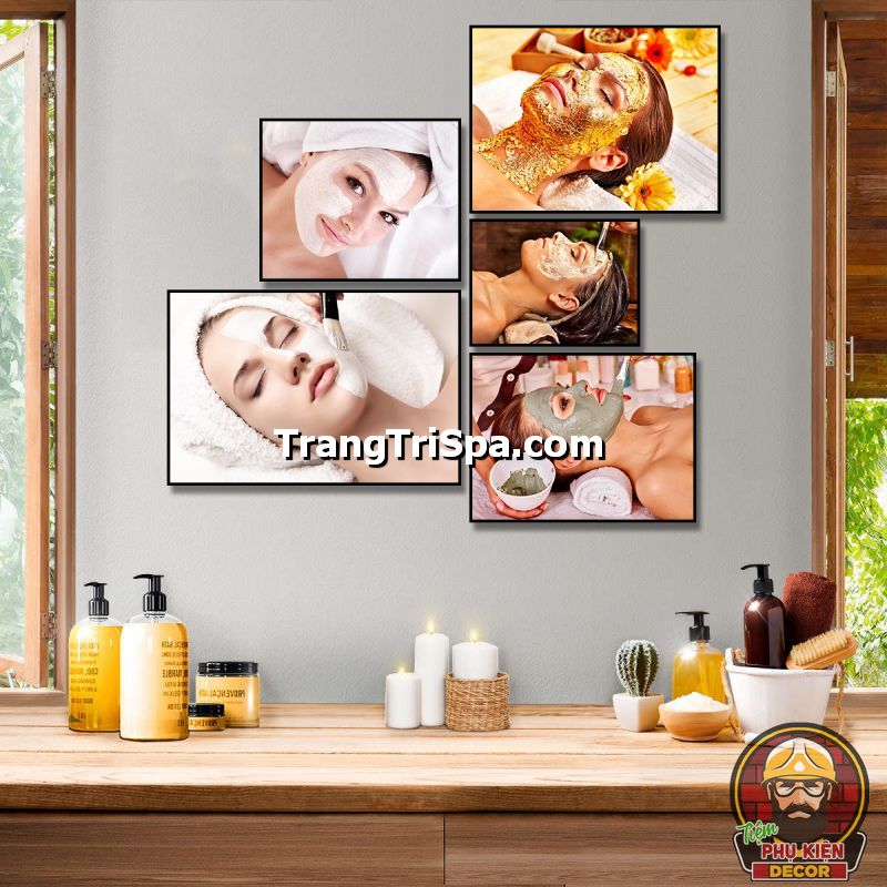 Tranh treo tường trang trí chăm sóc da cho cô gái tạo cảm giác thư giãn, relax cho khách khi đến tiệm Tranh treo tường trang trí chăm sóc da cho cô gái tạo cảm giác thư giãn, relax cho khách khi đến tiệm