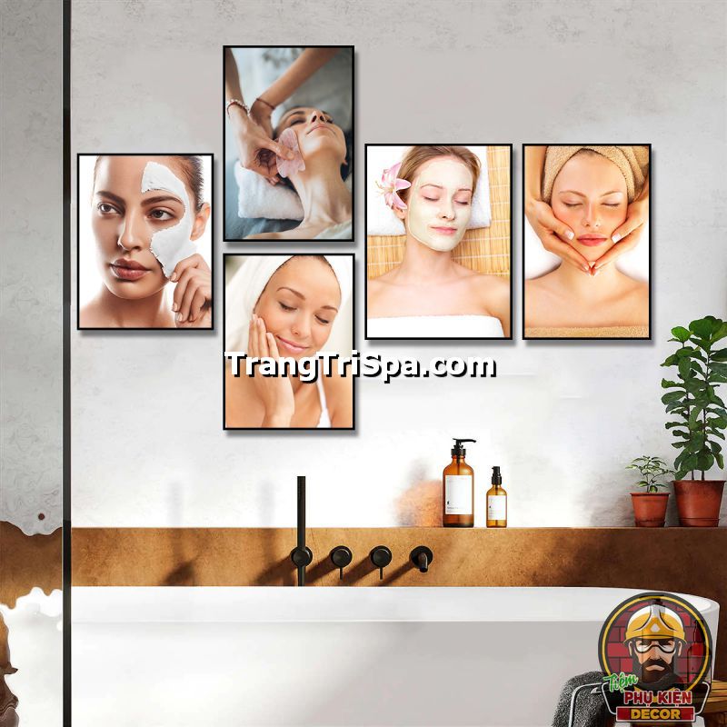 Tranh treo tường trang trí chăm sóc da cho cô gái tạo cảm giác thư giãn, relax cho khách khi đến tiệm Tranh treo tường trang trí chăm sóc da cho cô gái tạo cảm giác thư giãn, relax cho khách khi đến tiệm