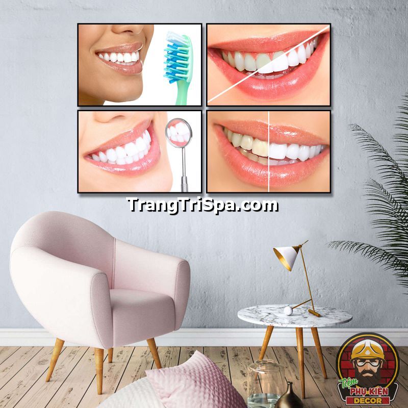 Mẫu tranh treo tường trang trí cơ sở chăm sóc răng miệng độc đáo Mẫu tranh treo tường trang trí cơ sở chăm sóc răng miệng độc đáo