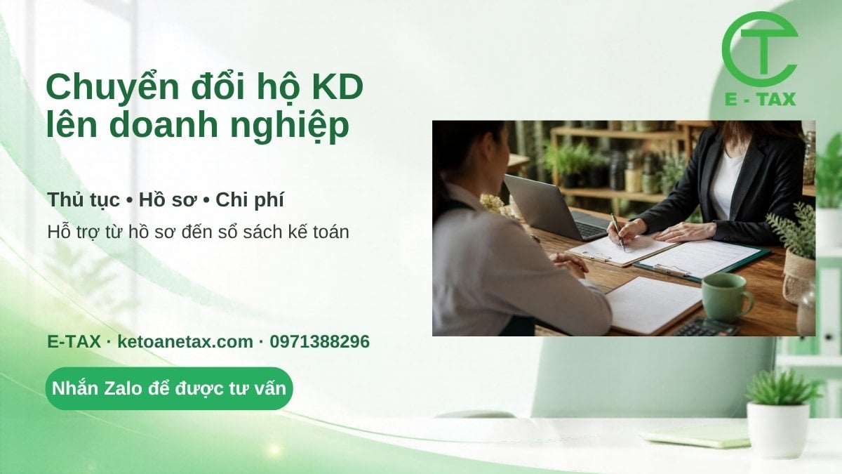 Hình minh họa tư vấn chuyển đổi hộ kinh doanh thành doanh nghiệp tại E-TAX