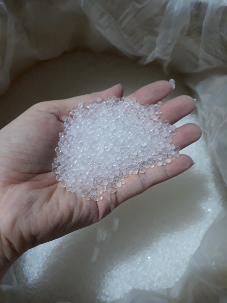 Quan sát hạt hút ẩm silica gel bằng mắt thường
