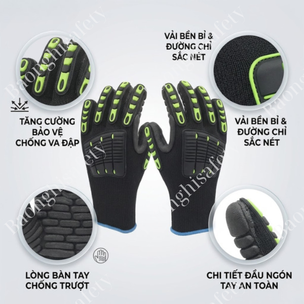 GĂNG TAY CHỐNG RUNG - CHỐNG VA ĐẬP DELTAPLUS VV904