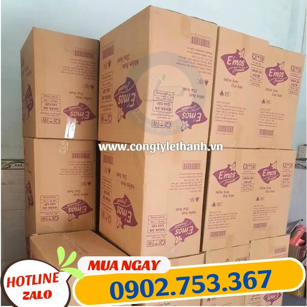 khăn giấy vuông emos giá sỉ 1 thùng khăn giấy vuông emos 30 bịch