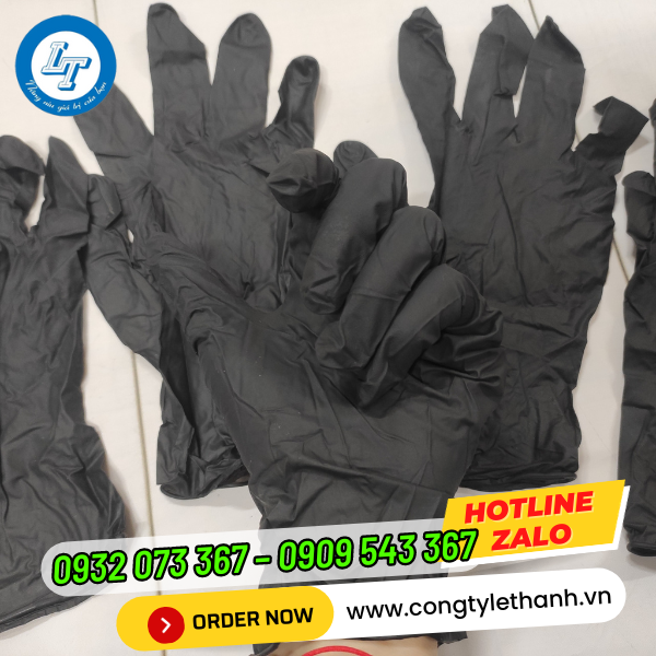 PHÂN PHỐI GĂNG TAY Y TẾ GIÁ SỈ GIAO NHANH TOÀN QUỐC găng tay y tế đen