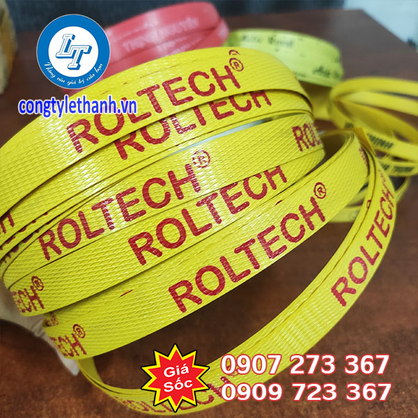 Nhận in logo, tên công ty lên dây đai nhựa đóng thùng Dây đai in chữ công ty