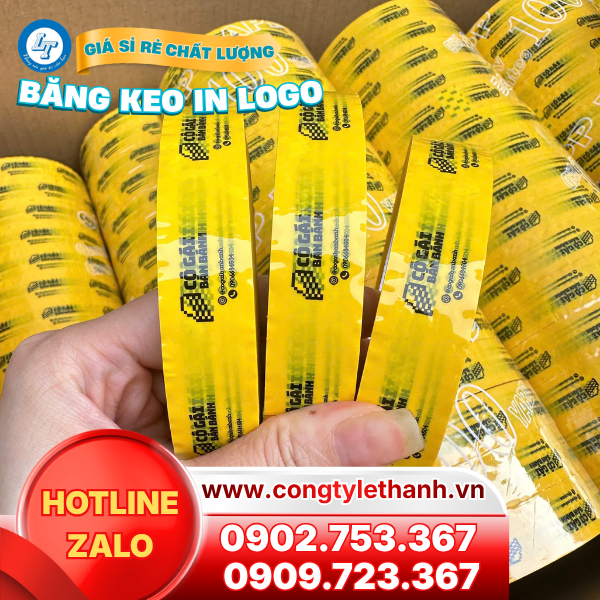 Dán thùng carton chuyên nghiệp với băng keo in chữ theo yêu cầu Băng keo in chữ kích thước 2cm