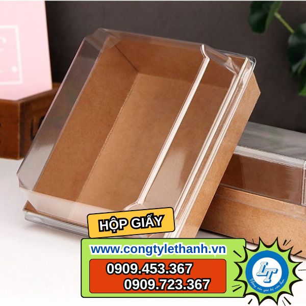 nguồn sỉ hộp giấy kraft có nắp trong tiện lợi giá rẻ nhất khay giấy vuông