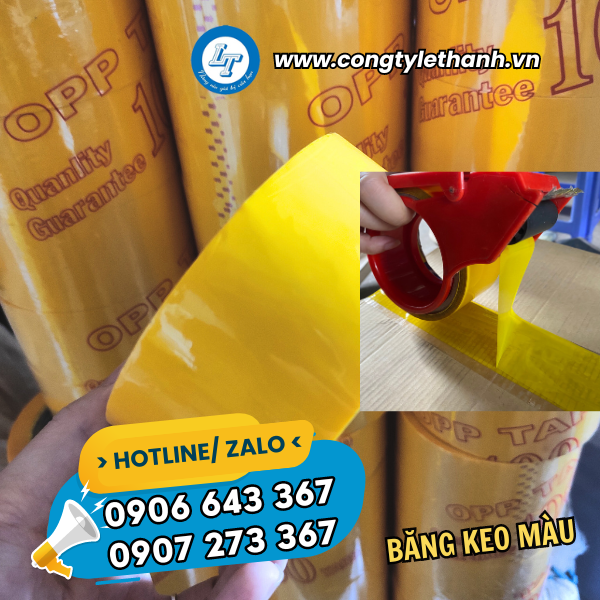 CÔNG TY SẢN XUẤT BĂNG KEO MÀU GIÁ SỈ ĐỦ KÍCH CỠ băng keo màu vàng