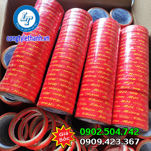 Băng keo in chữ chúc mừng năm mới giá hấp dẫn Băng keo chúc mừng năm mới