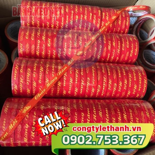 Băng keo tết dán thùng, dán hộp mứt giá sỉ Băng keo tết dán thùng, dán hộp mứt giá sỉ
