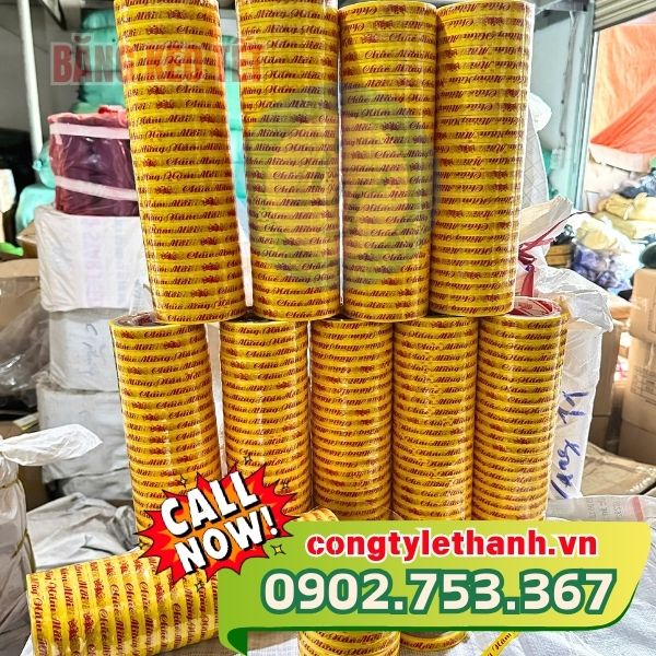 Băng keo tết dán thùng, dán hộp mứt giá sỉ Băng keo tết dán thùng, dán hộp mứt giá sỉ