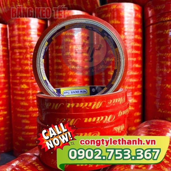 Băng keo tết dán thùng, dán hộp mứt giá sỉ Băng keo tết dán thùng, dán hộp mứt giá sỉ