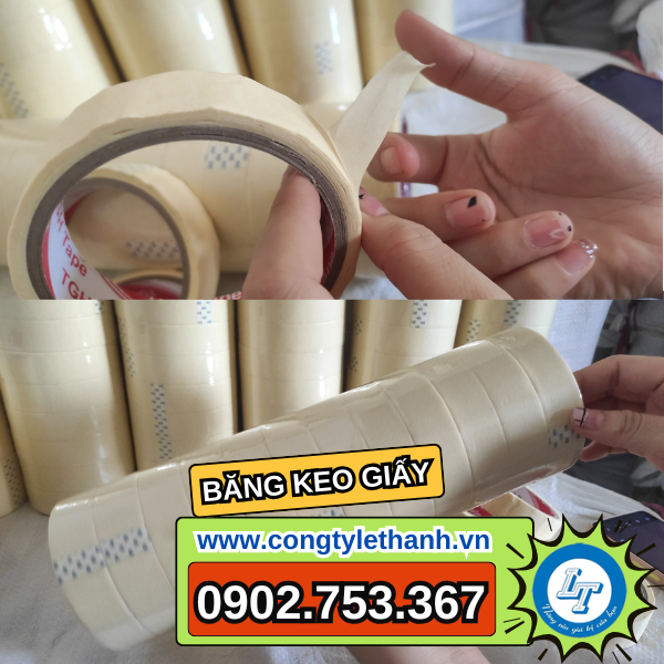 Băng keo giấy có độ bám dính 12 cuộn/cây 2f4 Băng keo giấy có độ bám dính 12 cuộn/cây 2f4