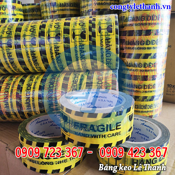 Băng keo hàng dễ vỡ TPHCM giá sỉ tận xưởng Băng keo in chữ hàng dễ vỡ, vui lòng nhẹ tay