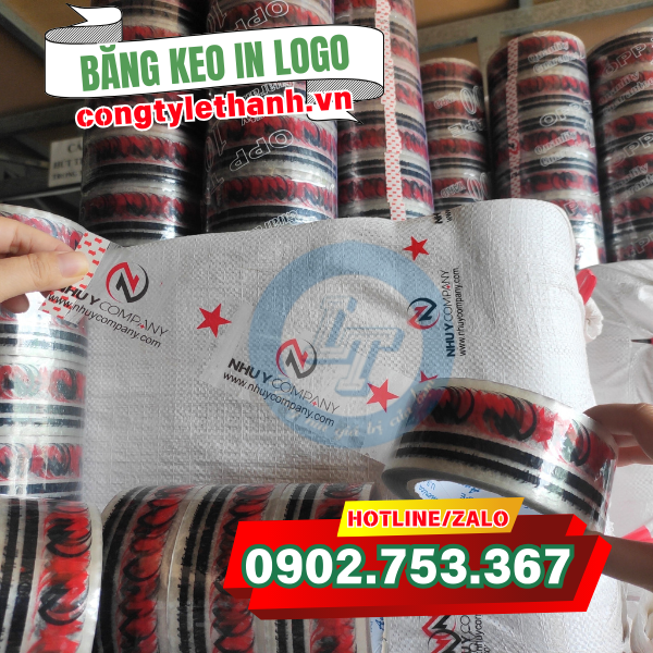 Băng keo in logo nền trong Băng keo in logo nền trong