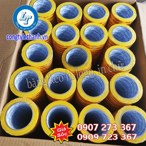 Nhận đặt băng keo in logo, in chữ tên công ty băng keo in logo, in chữ đóng thùng gọn gàng, đẹp mắt