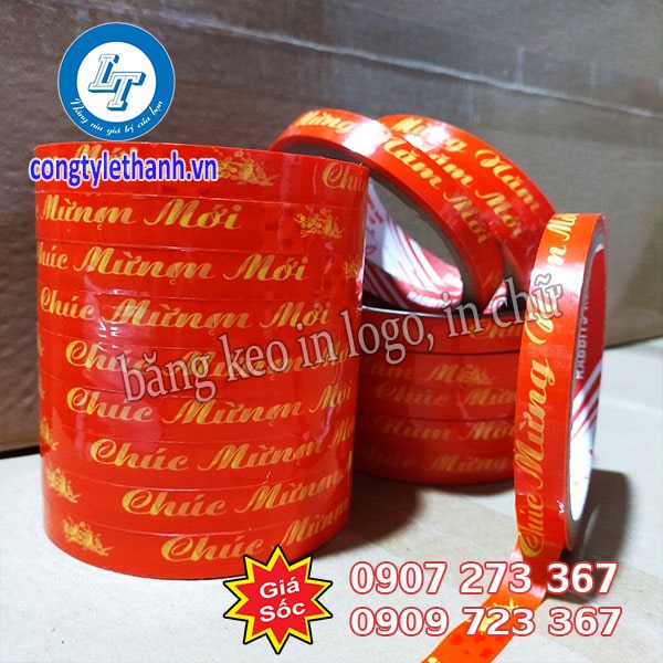 Nhận đặt băng keo in logo, in chữ tên công ty băng keo in chữ chúc mừng năm mới