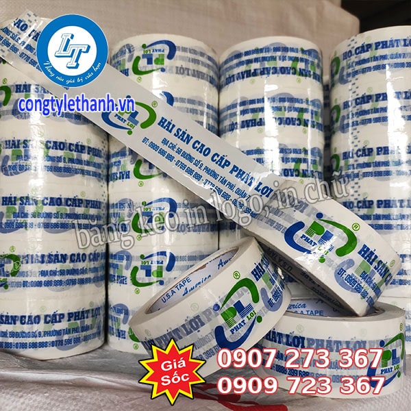 Nhận đặt băng keo in logo, in chữ tên công ty Băng keo in chữ tên công ty rõ ràng, độ dính tốt