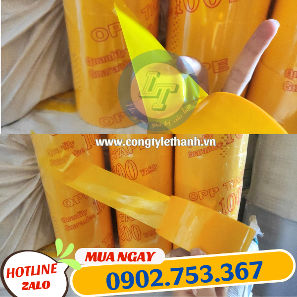Băng keo OPP màu sắc đồng đều, lớp keo bám dính Băng keo OPP màu sắc đồng đều, lớp keo bám dính