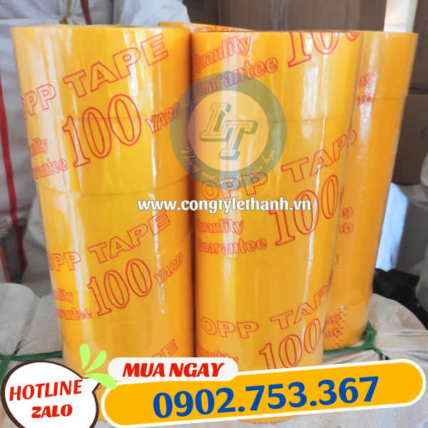 Băng keo OPP vàng size 48mm Băng keo OPP vàng size 48mm